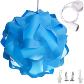 Lightingsky Ceiling Pendant DIY IQ Jigsaw Puzzle Lamp Shade Kit with 40 Inch Hanging Cord (Blue,Medium-30cm)