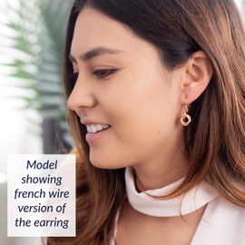 Dainty Clip On Yellow 14K Gold Filled Elegant Love Knot Gold Dangle Earrings for Women - Simple Circle Designer Jewelry Gift Idea for the Classy Minimalist Mother