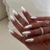 Almond False Nails - 24pcs Aurora White Press on Nails