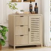 FATORRI Fluted Sideboard Buffet Cabinet with Storage, Small Coffee Bar