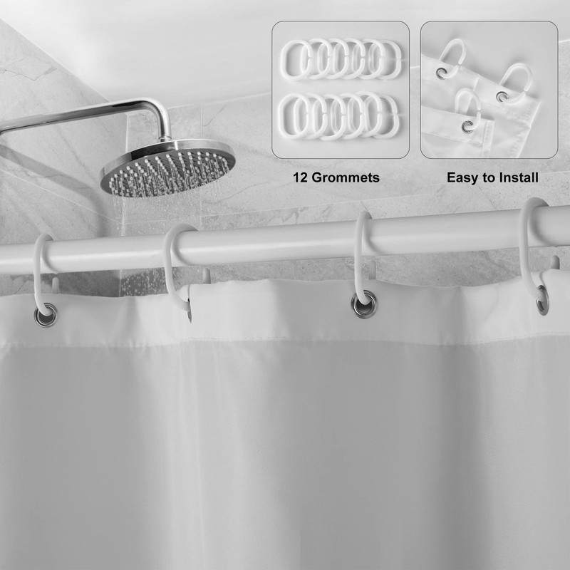 DUFU Waterproof Shower Curtain, Washable, Quick-Drying Textile Fabric, Polyester Bath
