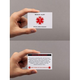 Bariatric Patient Special Menu Restaurant Request Plastic Card for Gastric Bypass Sleeve Band (2 x Cards)