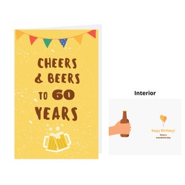 Funny 60th Birthday Card â Funny 60 Years Old Anniversary Card â Happy 60th Birthday Card â Beer 60th Birthday Card â with A Red Envelope