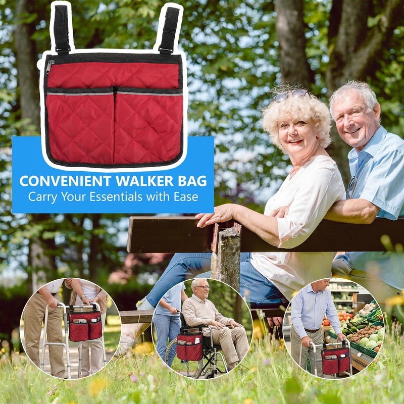 Walker Bag for Folding Walker Walker Basket with Reflective Safety