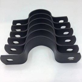 AOYHJA (pack of 6) Fixed Clip Metal Pipe Clip Double Hole DIY U-shaped Bracket Pipe Belt Black U-shaped (1/2 inches)