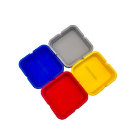 Merch Haven 4pc Silicone Ashtray Indoor - square Silicone Ashtrays, Ashtrays for Patio Small Ashtray Cute Rubber Indoor Ash Tray Outdoors - Home Ashtrays Outdoors(4pc)