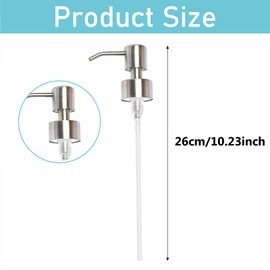 2 Pcs Pump Dispenser,Liquid Soap And Lotion Dispenser Pump Replacement,Stainless Steel Soap Dispenser Pump for Standard 28/400 (26 mm - 28mm) Neck Size for Kitchen Bathroom (Silver)