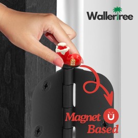 Christmas Hinge Heads Set of 3 - Magnetic Hinge Heads Decorative Topper for Holiday Door Decor - Xmas Hinge Head Home Decoration (Santa Claus/Candy Cane/Sock)