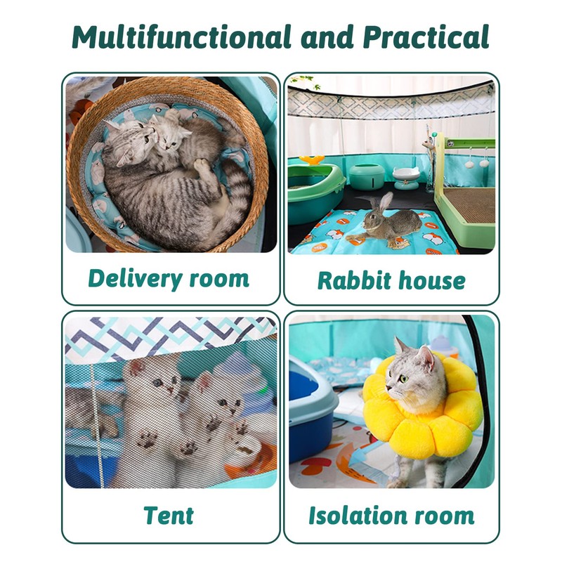 BNOSDM Rabbit Playpen with Zippered Top Portable Cat Play pens
