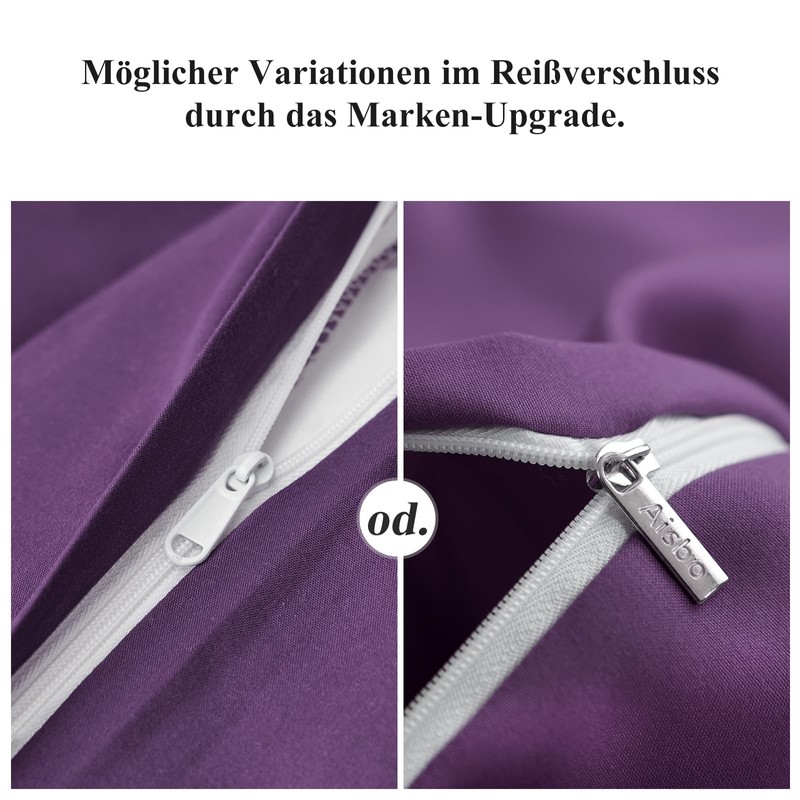 Aisbo Pillowcase, 80 x 80 cm, Set of 2, Purple,