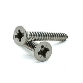 Hippo Hardware No.12 X 2" (5.5mm X 50mm) Pozi Countersunk Self Tapping Screws A2 Stainless Steel Tappers (Pack of 50)