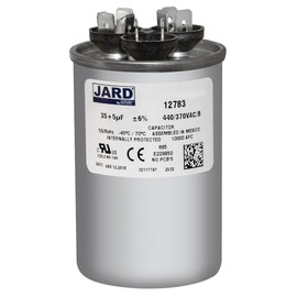 35 + 5 x 370/440 VAC Round Dual Run Capacitor by Jard # 12783
