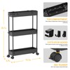 SPACELEAD Slim Storage Cart 3 Tier,Bathroom Organizer Rolling Utility,Mobile Shelving