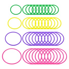 PATIKIL Plastic Toss Ring 4 Sizes, 40 Pack Sports Rings Toss Game Speed and Agility Practice Rings for Carnival Outdoor Games Supplies Bean Bag Throwing, Green/Yellow/Purple/Pink