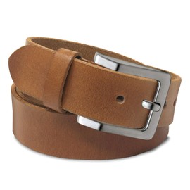 ROYALZ Antique Vintage Leather Belt for Men Buffalo Leather Made of Robust 4 mm Full Leather Jeans Men's Belt with Pin Buckle 38 mm, Brown - Brushed Buckle