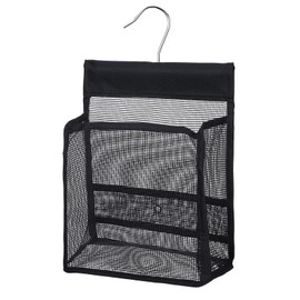 Xelsluthe MesMesh Shower Caddy Hanging Organizer With Hooks, PVC Bathroom Storage Bag for College Dorm, Gym, Swimming, RV And Travel, Black