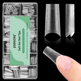 JODSONE Short Coffin Press on Flase Nail Tips for Extension Nail Tips Soft Gel Matte Half Cover Clear Gelly Nail Manicure 12 Sizes 360Pcs