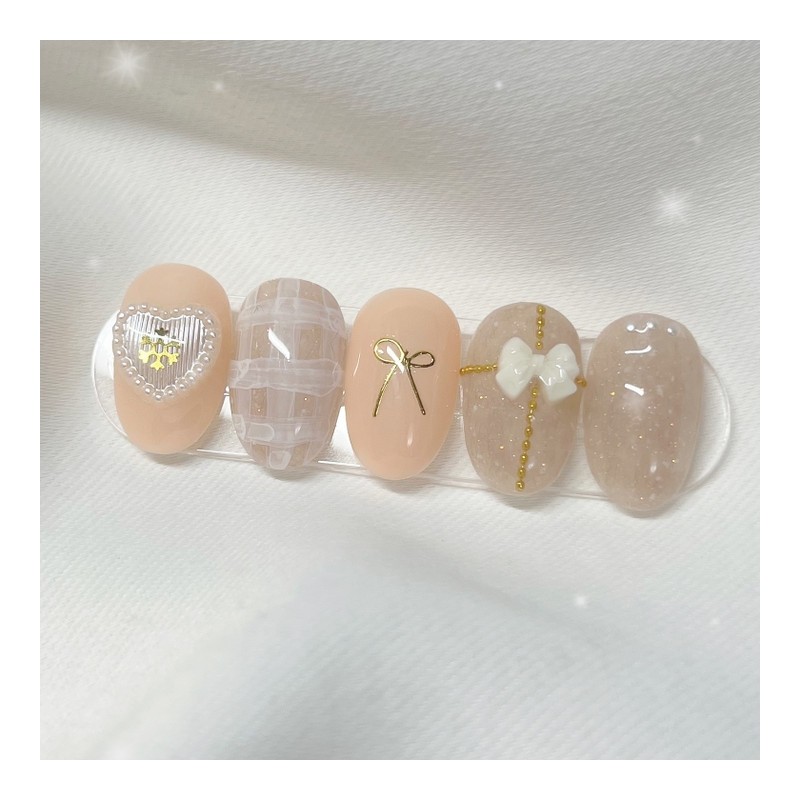 [Handmade Nail Tips] Winter Blurry Nail Tips - Petitful /