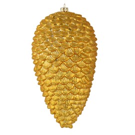 Vickerman 7" Honey Gold Matte Glitter Pinecone Christmas Ornament. Includes 4 Pieces per Pack.