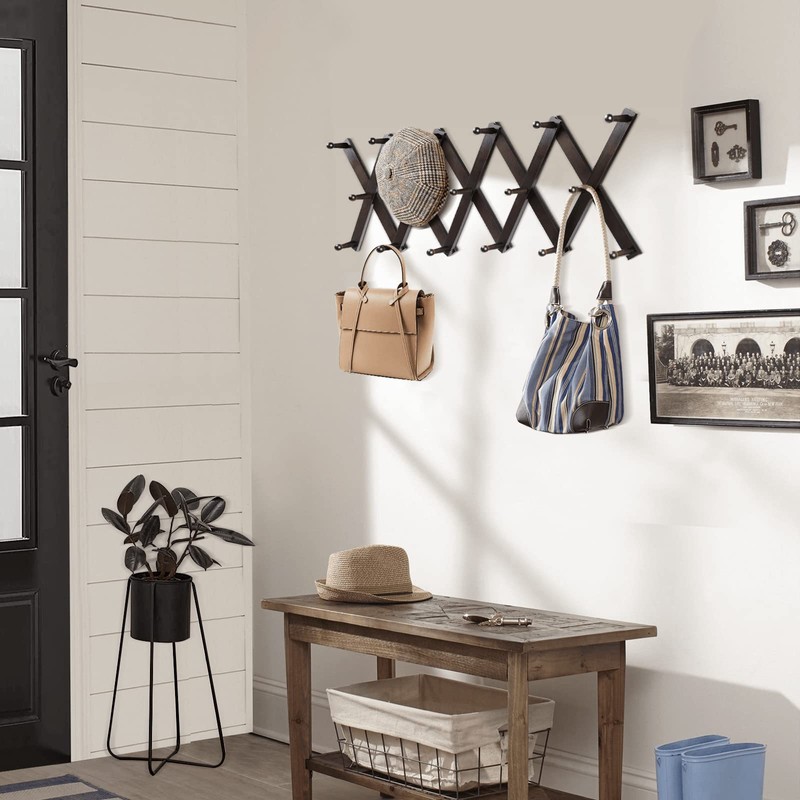 Homode Accordion Wall Hanger, Hat Hangers Wall Mounted, Wood Accordian