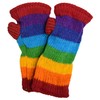 Gheri Women's Warm Wool Fleece Lined Hand Knitted Striped Mittens