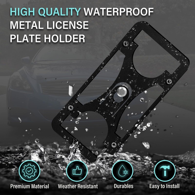 No Drill Front Bumper License Plate Mount Compatible with Infiniti
