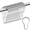 VTECHOLOGY Rustproof Shower Curtain Rings Hooks, Resistant Metal Heavy Duty