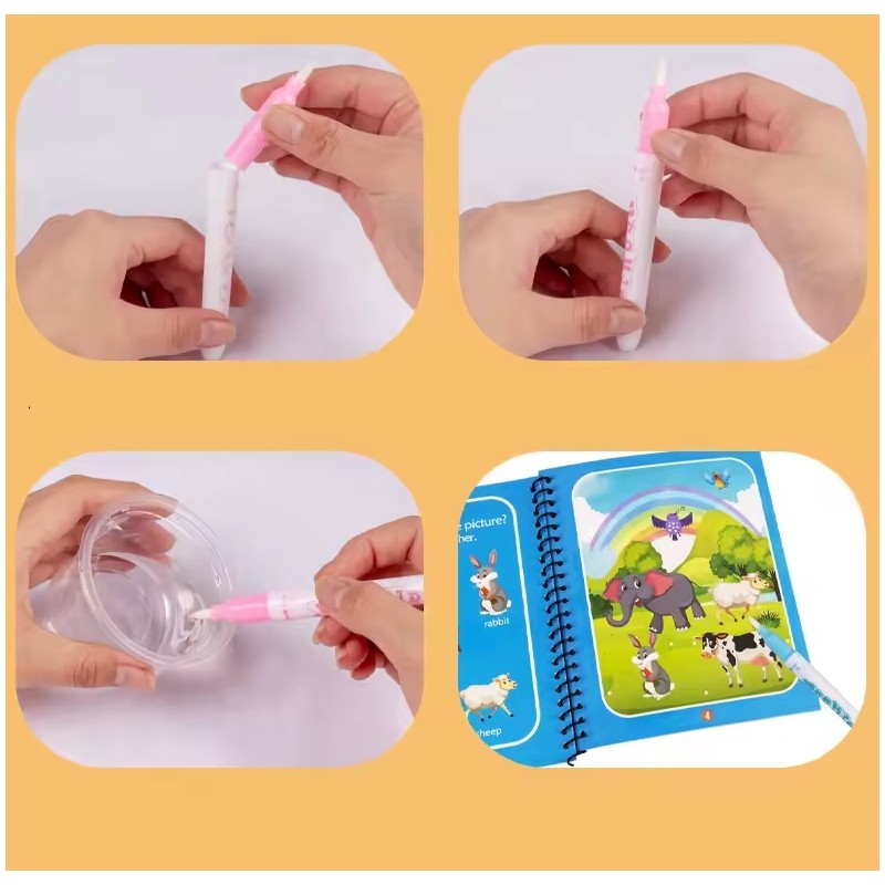 Reusable Water Reveal Coloring Book for Creative Activities – Magic