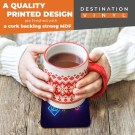 Great Coasters (Set of 2) Square/Glossy Quality Coasters/Tabletop Protection for Any Table Type - Virtual Reality VR Games Gaming #14757