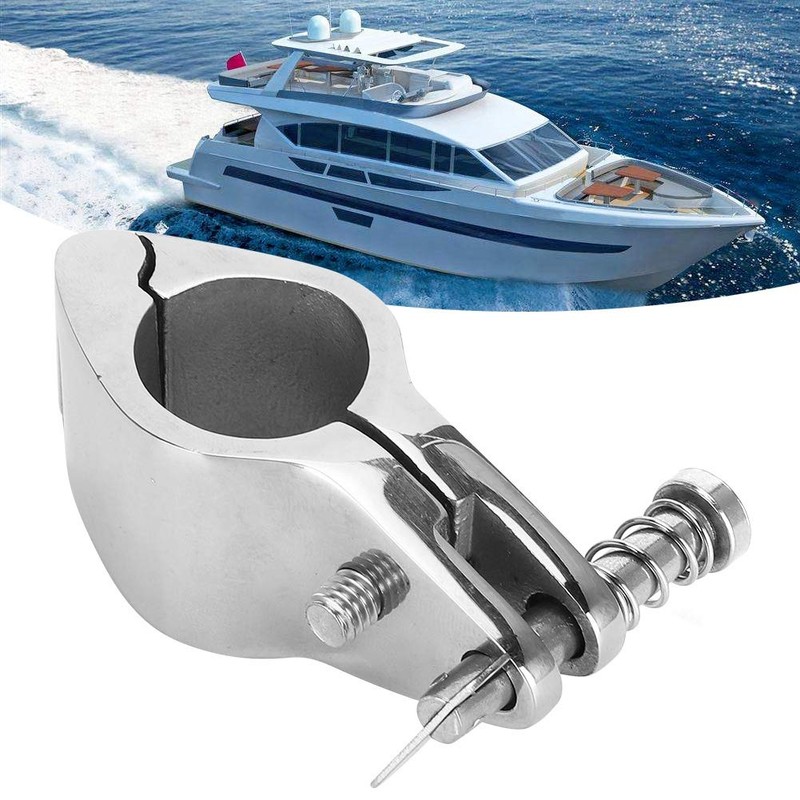 Akozon Bimini Top Hinge Rail Bracket 2 Pieces Steel Boat