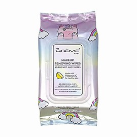 The Crème Shop Makeup Removing Wipes Made with Vitamin C for Healthy Skin (60 Pre-Wet Juicy Wipes)