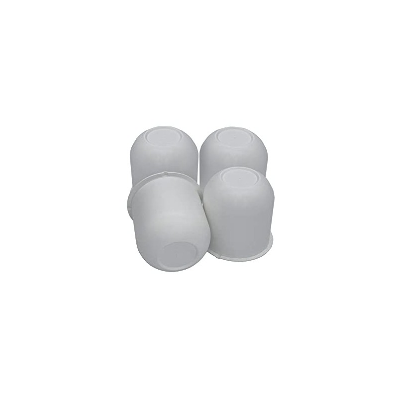 4 White Trailer Wheel Hub Center Cap 3.125" Diameter Travel