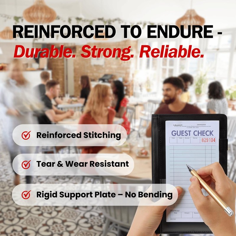 LINTRU Server Book, Reinforced & Durable Server Books for Waitress,