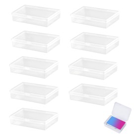 9 Pcs Clear Plastic Playing Card Case - Reusable Snap Playing Card Deck Box, Clear Card Storage Organizer for Trading Card Sports Cards Games Cards MTG Cards Bank Cards Business Cards, 9.8x7.4x2.4 cm