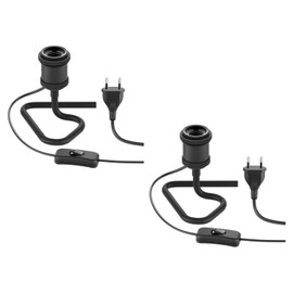 ledscom.de Retro Table Lamp, Switch, Black, 1x E27 Max. 60 W, Pack of 2