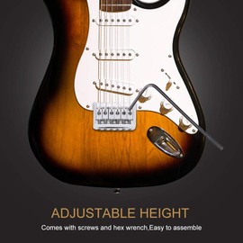 Electric Guitar Hardtail Fixed Bridge, Electric Guitar Hardtail Fixed Bridge, Guitar Replacement Parts, Guitar Bridge, Guitar Saddle Screws, 6 Saddle Hardtail Bridge Guitar Tailpiece, Professional