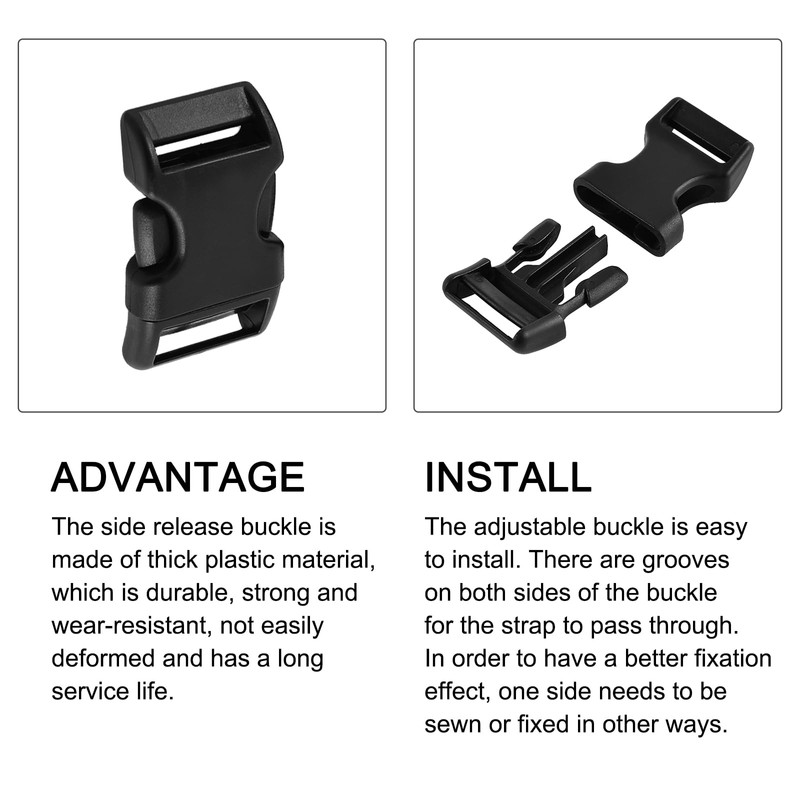 METALLIXITY Side Quick Release Buckle (15 mm/0.59 inches), Pack of