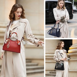 Myhozee Handbag Women's Medium PU Leather Fashion Handbag Crossbody Bag Women Bags Women's Handbag Shoulder Bag Women's Handbags Shoulder Bag Women's Handbags with Handle, black