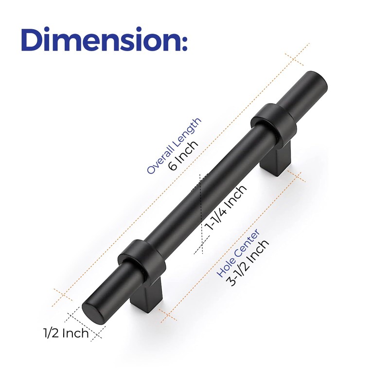 Ravinte 30 Pack 6 Inch Cabinet Pulls Matte Black Kitchen