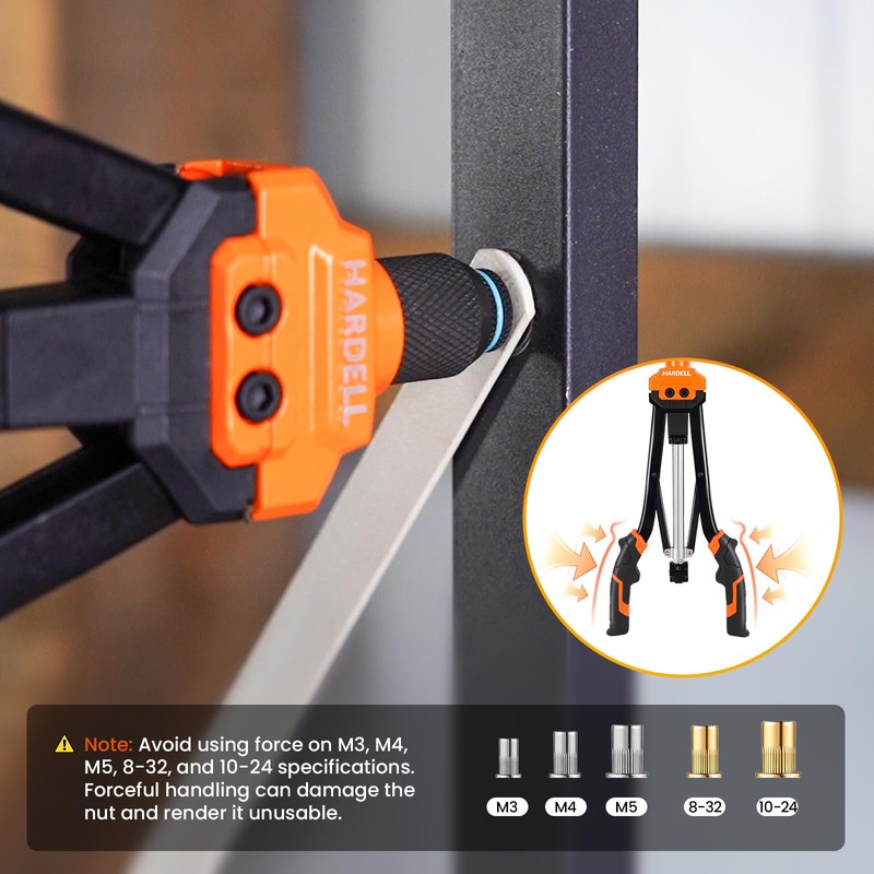 HARDELL Rivet Nut Tool, 16-Inch Auto Release Rivet Nut Rivnut
