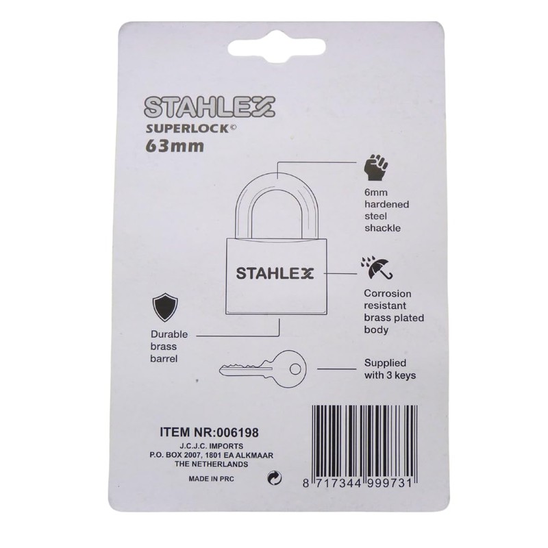 63mm Padlock - Heavy Duty & Secure Lock Ideal for