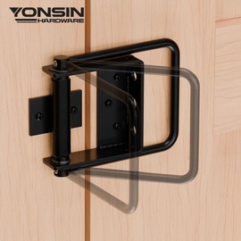 Heavy Duty Gate Latch with Handle, Side-to-Side Swinging Barn Door Latch, Black Fence Gate Latch for Wooden Fence, Shed Door, Integrated Design