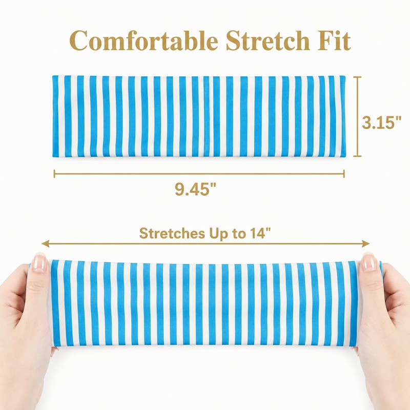 6 Pcs Striped Headbands for Women, Wide Non Slip Cloth