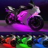 Motorcycle LED Underglow Kit, icicar 8 Pcs APP/RF Control Multicolor