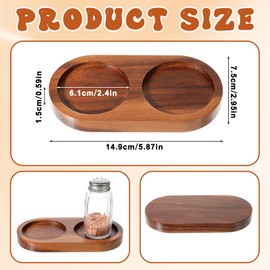 JJUNW Salt and Pepper Grinder Mill Tray, Acacia Wood Tray, Pepper Mill Holder & Rest (Inner Dia 2.5 Inch) Fit Many Mills & Shakers Grinder Accessories