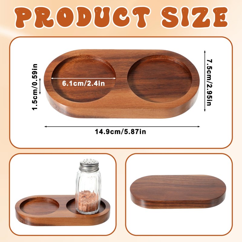 JJUNW Salt and Pepper Grinder Mill Tray, Acacia Wood Tray,