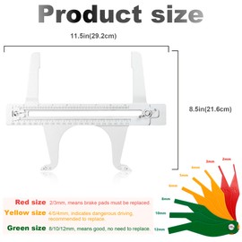 Brake Measuring Tool 6.5-14.25‘’ (160-360mm),Brake Resetting Gauge Tool for Rear Drum Brake Lining Shoe, Handbrake,Measurement,Adjustment,Parking, Disc Rotors,Rotor Reset,Dual Scale Combination