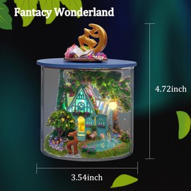 Flever Dollhouse Miniature DIY House Kit Creative Room Dream Bottle Series with Furniture for Romantic Valentine's Gift (Fantasy Wonderland)