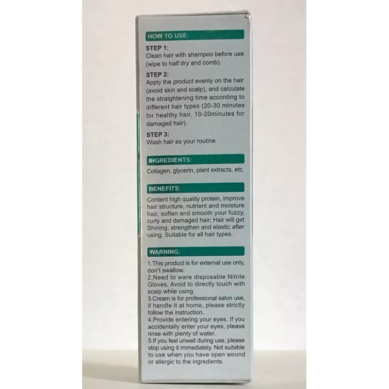 Sefudun Hair Straightener Cream Repair Improve Quality Protein Correcting 60ml