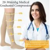 Sosation 2쌍 지퍼 압박 양말 허벅지 높이 20-30mmhg 클로즈드 토